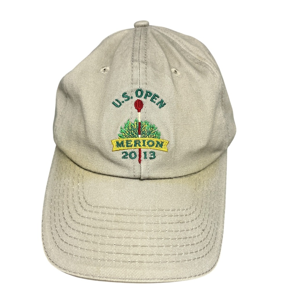 USGA Hat Mens Adjustable 2013 U.S. Open Merion Member Golf Cap Khaki Cotton